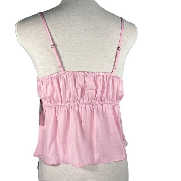 BP pink opal crop top halter smocked back adjustable strap pastel size S - Picture 4 of 12